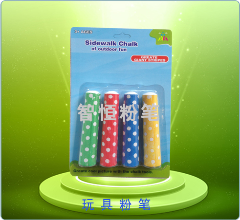 【玩具粉筆】白色印花粉筆-小圓點粉筆-粉筆4支裝